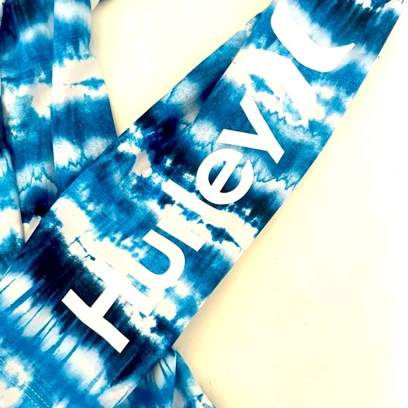 Hurley Blue tie-dye rash guard, one piece bathing suit zipper pull back Size XL - Picture 4 of 16